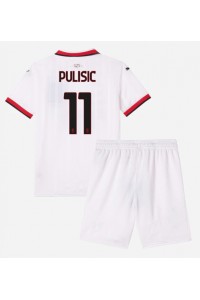 Fotbalové Dres AC Milan Christian Pulisic #11 Dětské Venkovní Oblečení 2024-25 Krátký Rukáv (+ trenýrky)